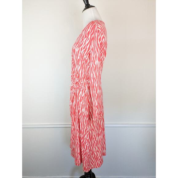 Pendleton Breezeway Dress Faux Wrap Ikat Coral Pink White Spring Summer Size M - Picture 11 of 16